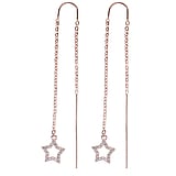 Fashion dangle earrings Surgical Steel 316L PVD-coating (gold color) Crystal Star