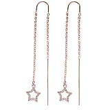 Pendientes fashion Acero quirrgico Revestimiento PVD (color oro) Cristal Estrella