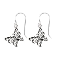 Boucles d'oreilles en argent Largeur:15mm. Longueur:15mm.  Papillon