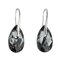 Silver earrings with Premium crystal. Width:13mm. Length:22mm.  Drop drop-shape waterdrop