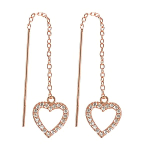 Silver earrings Silver 925 Gold-plated Crystal Heart Love