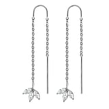 Fashion dangle earrings Surgical Steel 316L Crystal Leaf Plant_pattern