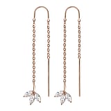 Fashion dangle earrings Surgical Steel 316L PVD-coating (gold color) Crystal Leaf Plant_pattern