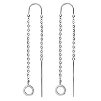 Fashion dangle earrings out of Surgical Steel 316L. Width:6mm. Length:45mm.