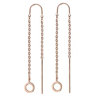 Fashion dangle earrings out of Surgical Steel 316L with PVD-coating (gold color). Width:6mm. Length:45mm.