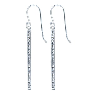 Silver earrings Silver 925 Crystal Stripes Grooves Rills