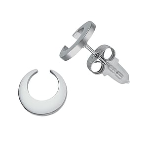 Stainless steel ear stud Surgical Steel 316L PVC Moon Half_moon Half-moon