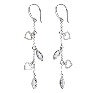 Silver earrings Silver 925 Premium crystal Heart Love