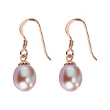 Silver earrings with pearls Silver 925 PVD-coating (gold color) Fresh water pearl