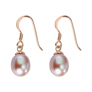 Silver earrings with pearls Silver 925 PVD-coating (gold color) Fresh water pearl