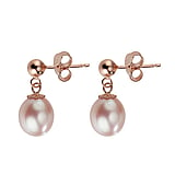 Silver earrings with pearls Silver 925 PVD-coating (gold color) Fresh water pearl