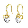 Zilver oor hangers Zilver 925 Goud-laagje (verguld) Premium kristal hart liefde
