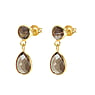 Shrestha Designs Silver earrings with stones Silver 925 Gold-plated Smoky Quartz