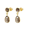 PROTSAAH Silver earrings with stones Silver 925 Gold-plated Smoky Quartz