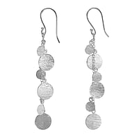 Shrestha Designs Silver earrings Width:10mm. Length:55mm. Matt finish.