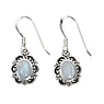 Silver earrings with stones Silver 925 Rainbow Moonstone