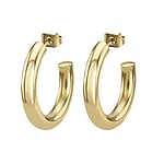 Fashion ear studs out of Stainless Steel with PVD-coating (gold color). Cross-section:4mm. Shiny.