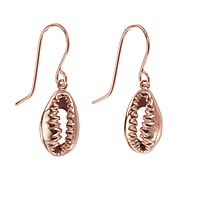 Fashion dangle earrings out of Surgical Steel 316L with PVD-coating (gold color). Width:9mm. Length:15mm.  Shell