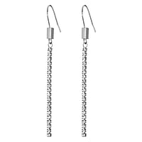 Fashion dangle earrings out of Surgical Steel 316L with Crystal. Width:2mm. Length:50mm. Stone(s) are fixed in setting.