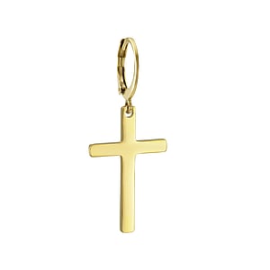 Fashion dangle earrings Surgical Steel 316L PVD-coating (gold color) Cross