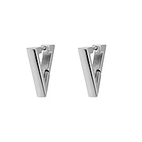 Fashion dangle earrings out of Surgical Steel 316L. Width:3mm. Length:16mm. Shiny.  Triangle