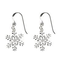 Silver earrings Width:15mm.  Snowflake