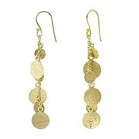 Shrestha Designs Silver earrings with Gold-plated. Width:10mm. Length:50mm.