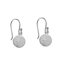 Shrestha Designs Silver earrings Width:10mm. Matt finish.