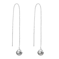 Silver earrings Width:10mm. Length:13,5cm.  Shell