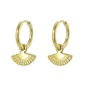 Fashion dangle earrings Surgical Steel 316L PVD-coating (gold color) Shell