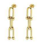 Fashion ear studs out of Surgical Steel 316L with PVD-coating (gold color). Width:9mm. Length:40mm.