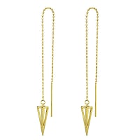 Silver earrings with Gold-plated. Width:5mm. Length:14,5cm. Shiny.  Triangle