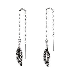 Silver earrings Silver 925 Feather