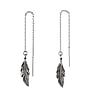 Silver earrings Silver 925 Feather