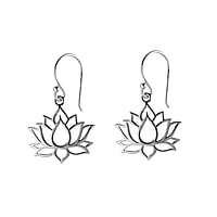 Boucles d'oreilles en argent Largeur:17mm. Longueur:14mm.  Fleur