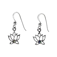 Boucles d'oreilles en argent avec Ormeau. Largeur:11mm. Longueur:12mm.  Fleur