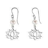 Silver earrings with pearls Silver 925 Fresh water pearl Flower