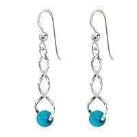 Boucles d'oreilles en argent avec Gemme. Longueur:25mm. Largeur:7mm. brillant.