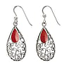 Silver earrings Silver 925 Resin Leaf Plant_pattern Drop drop-shape waterdrop