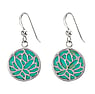 Silver earrings Silver 925 Gemstone Flower Leaf Plant_pattern