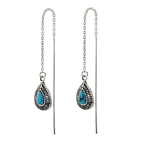 Silver earrings with Gemstone. Length:10cm. Width:9,5mm. Shiny.  Drop drop-shape waterdrop