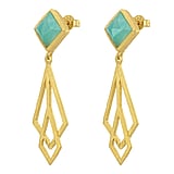 Shrestha Designs Silver earrings with stones Silver 925 Gold-plated Amazonite