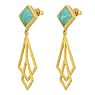 Shrestha Designs Silver earrings with stones Silver 925 Gold-plated Amazonite