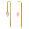 Shrestha Designs Pendientes de plata con piedra Plata 925 Revestido de oro Cuarzo rosa