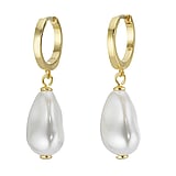 Silver earrings with pearls Silver 925 High quality synthetic pearl with a crystal core PVD-coating (gold color)