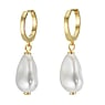 Silver earrings with pearls Silver 925 High quality synthetic pearl with a crystal core PVD-coating (gold color)