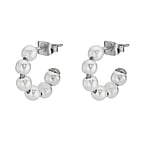 Fashion ear studs out of Surgical Steel 316L with Synthetic Pearls. Width:4mm. Diameter:15mm.