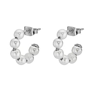 Fashion Ohrstecker aus Chirurgenstahl 316L mit Synthetische Perle. Breite:4mm. Durchmesser:15mm.