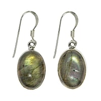 Silver earrings with stones with Labradorite. Length:15mm. Width:11mm.