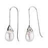 Silver earrings with pearls Silver 925 Fresh water pearl Flower Leaf Plant_pattern